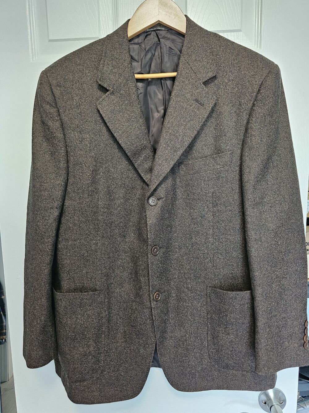 Canali Brown Check Wool Cashmere Blend Blazer Sports Jacket Italy Sz 50